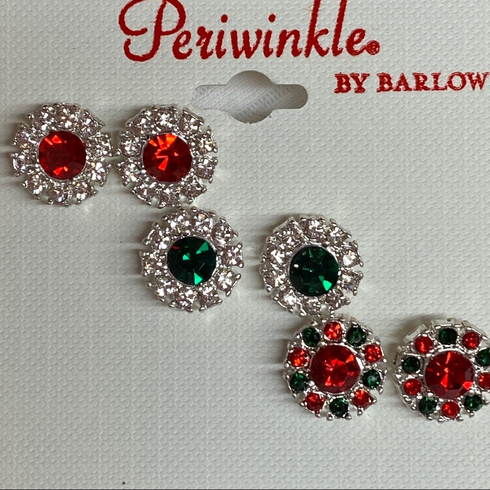 Perwinkle by Barlow 3 Pair Stud Earrings